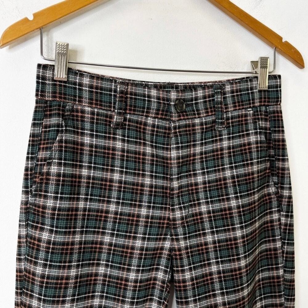 American Eagle Women's Super Hi-Rise Skinny Trouser Pants 2 Tartan Plaid Green - Picture 3 of 12
